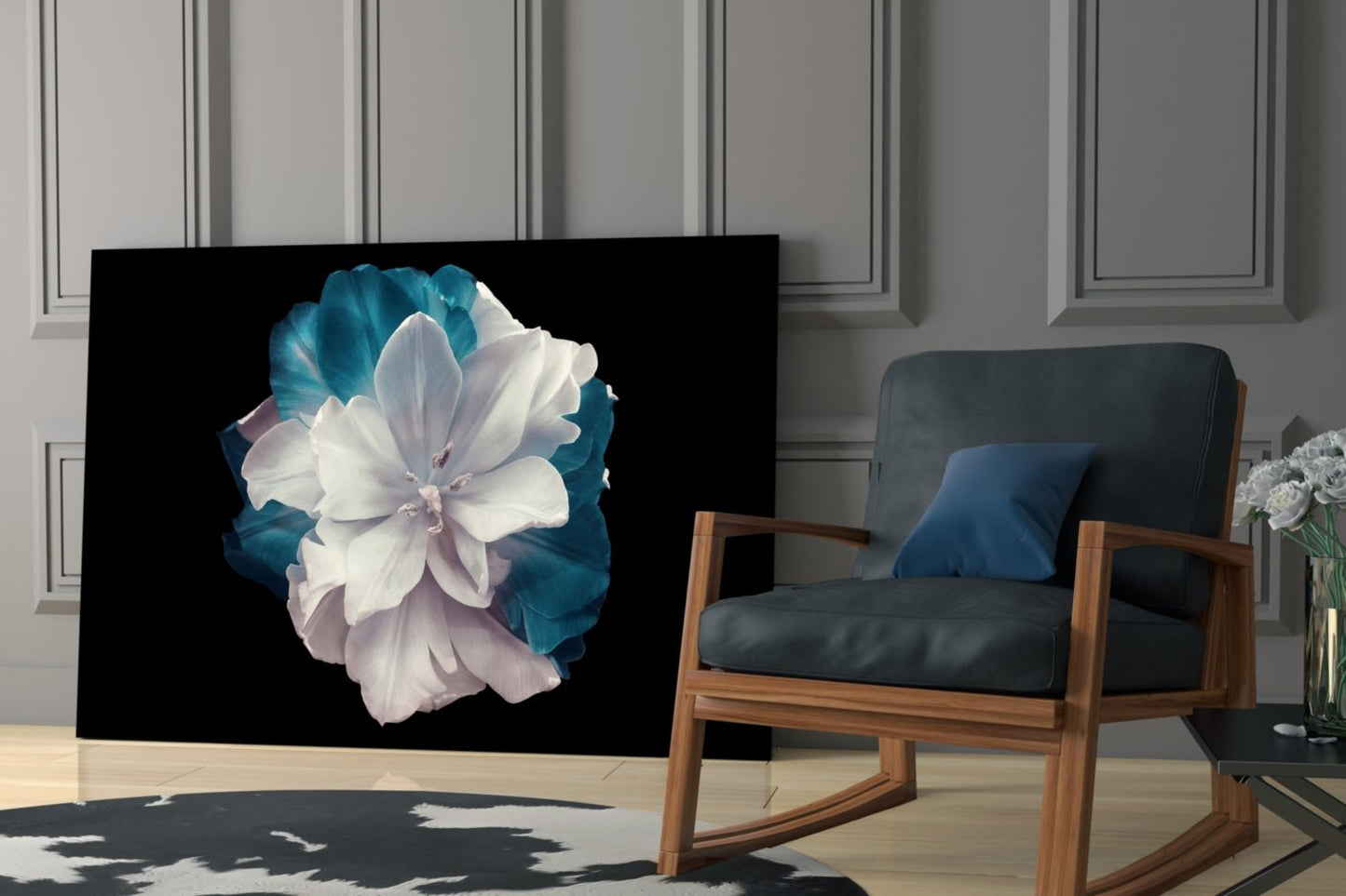 Blue Flower Glass Wall Art Daughter - Ever Trendy Essentials