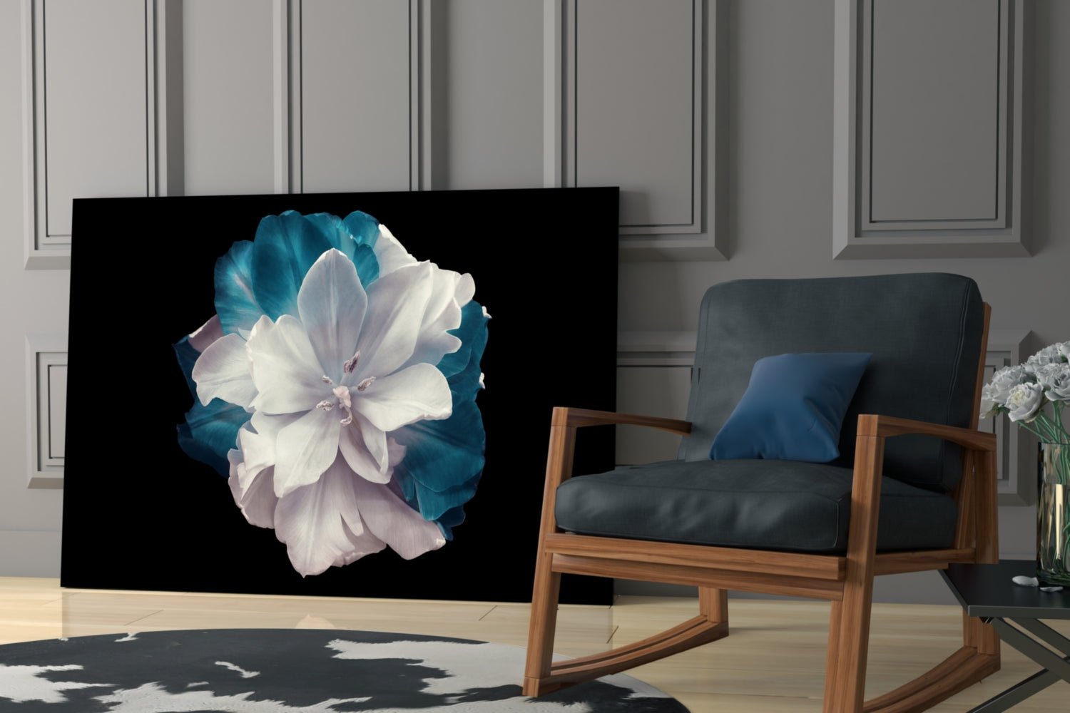 Blue Flower Glass Wall Art Daughter - Ever Trendy Essentials