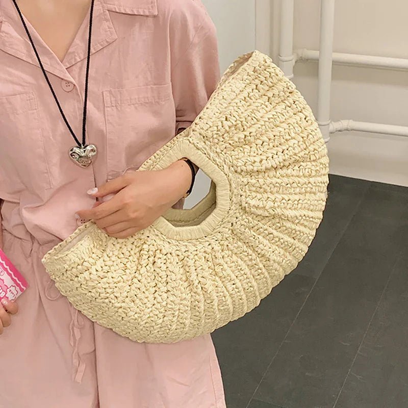 Brand Exquisite Double - sided Shell Handbag | Luxury Handmade Large Capacity Shell Crossbody Clutch Bag (Wooden Handle & Tote) - Ever Trendy Essentials