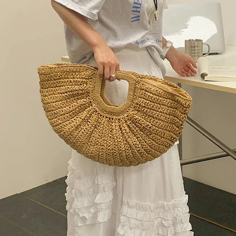 Brand Exquisite Double - sided Shell Handbag | Luxury Handmade Large Capacity Shell Crossbody Clutch Bag (Wooden Handle & Tote) - Ever Trendy Essentials