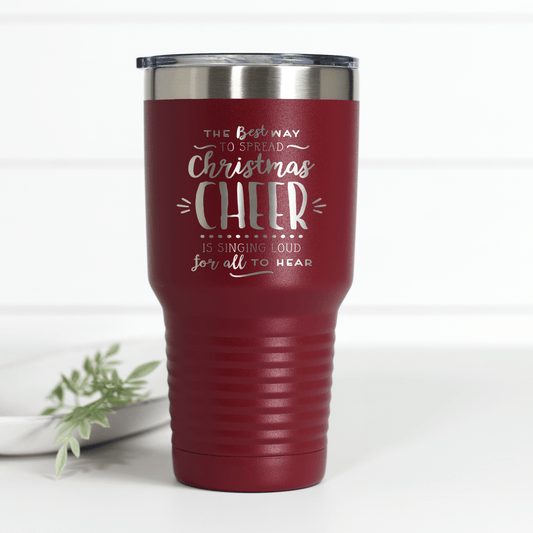 Christmas Cheer Singing Loud Elf 30 oz Engraved Tumbler - Ever Trendy Essentials