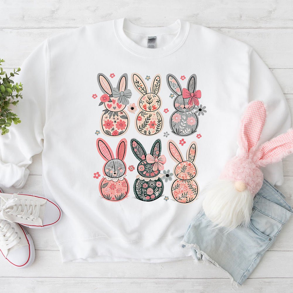 Coquette Easter Bunny Floral Sweatshirts - Ever Trendy Essentials