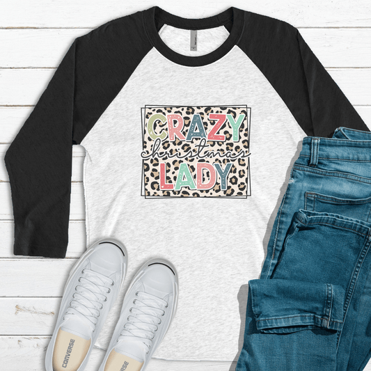 Crazy Christmas Lady Raglan Tee - Ever Trendy Essentials