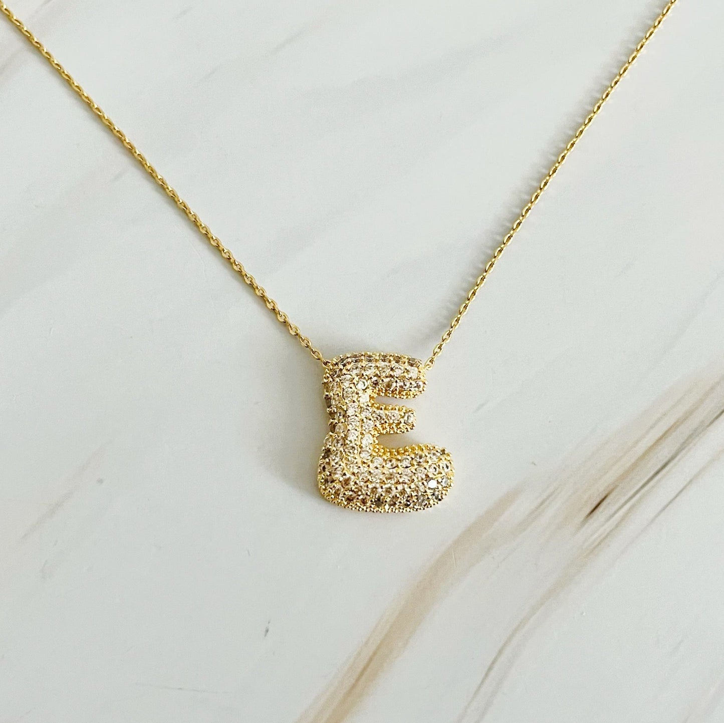 Crystal Bubble Initial Necklace - Ever Trendy Essentials