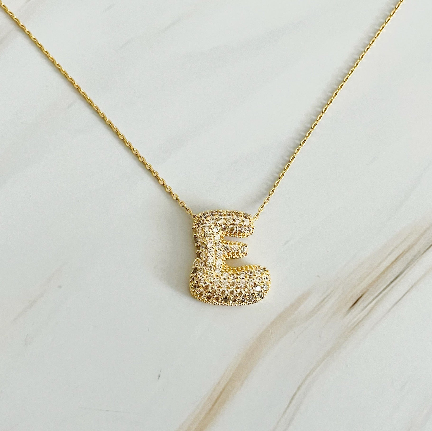 Crystal Bubble Initial Necklace - Ever Trendy Essentials