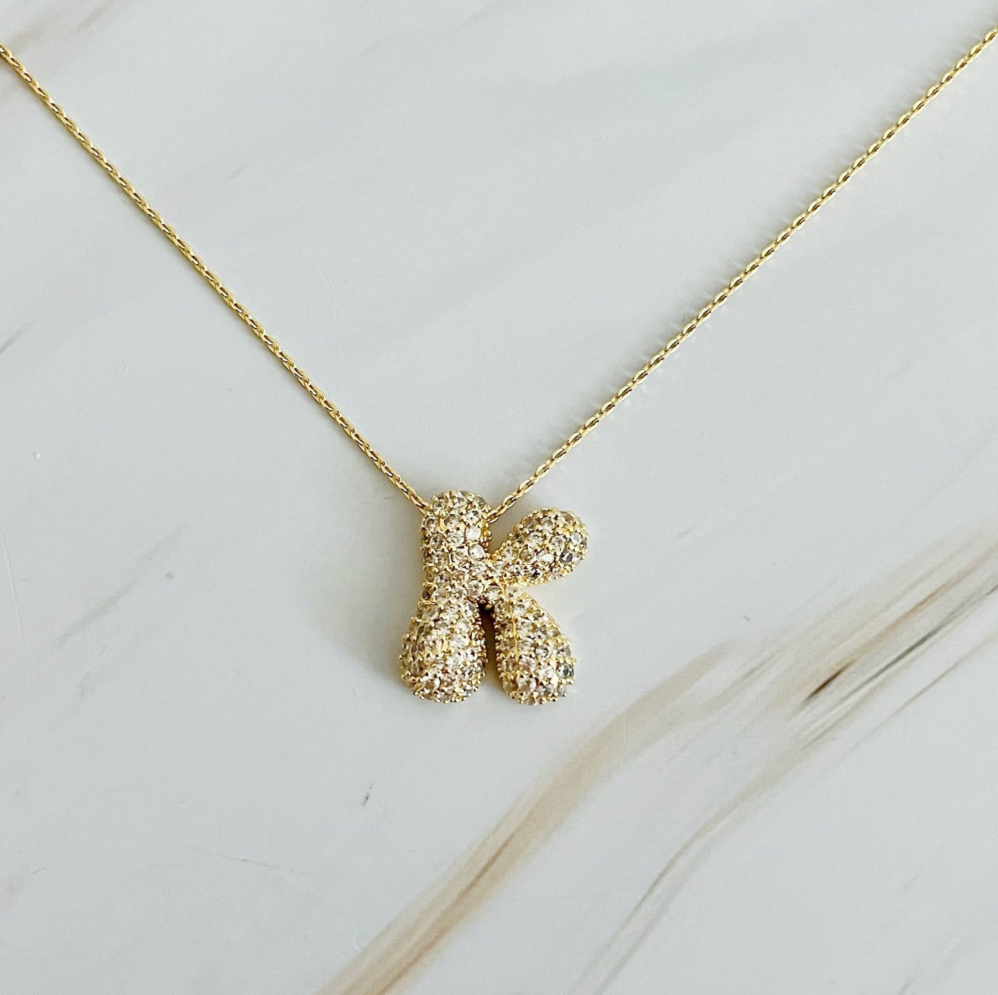 Crystal Bubble Initial Necklace - Ever Trendy Essentials