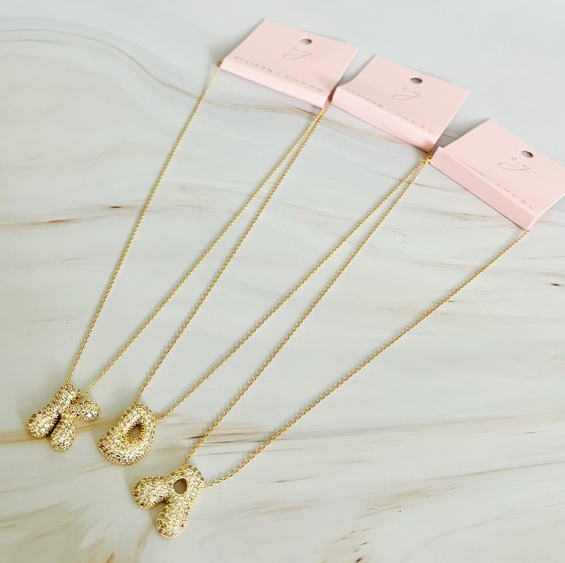 Crystal Bubble Initial Necklace - Ever Trendy Essentials