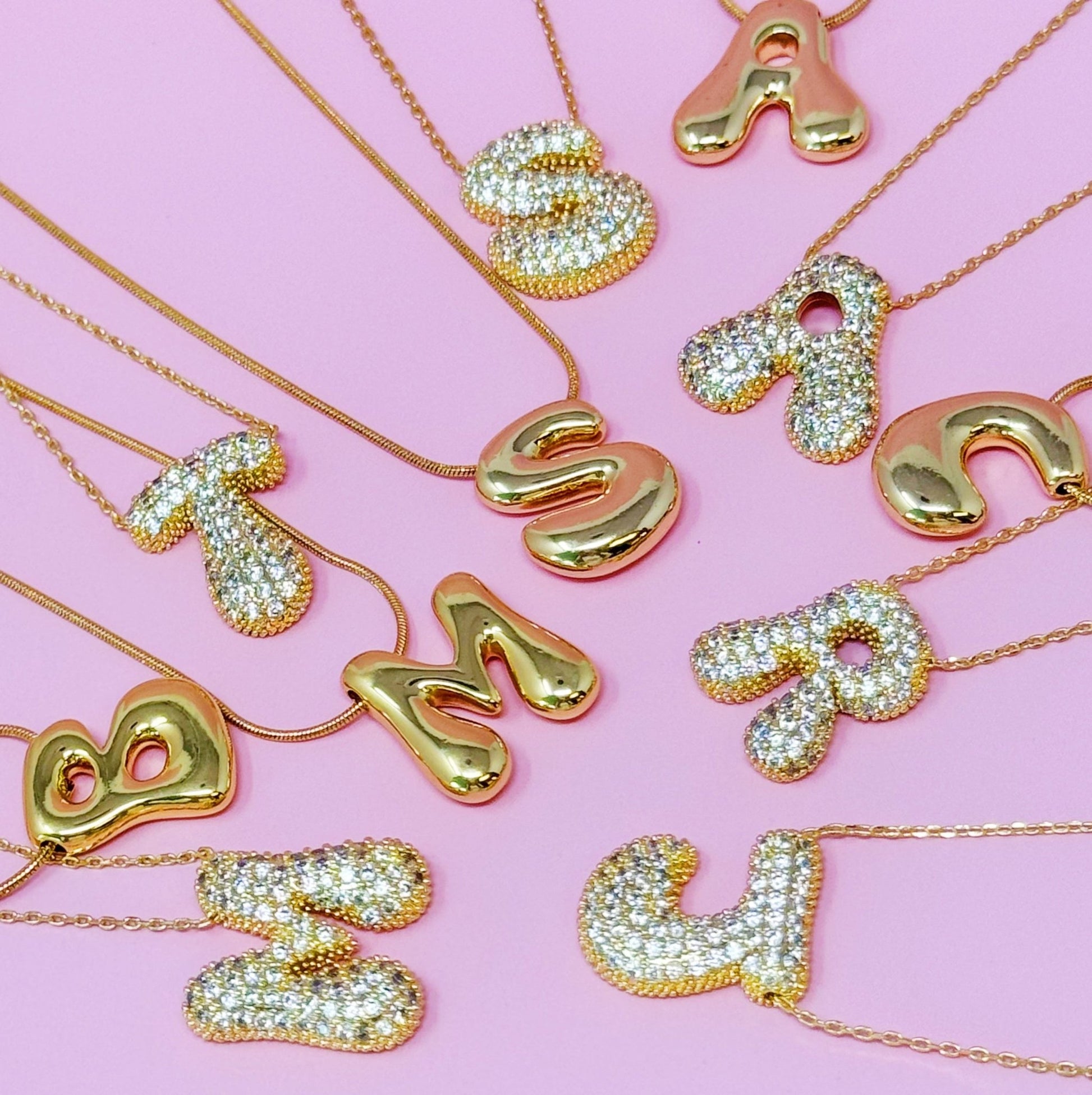 Crystal Bubble Initial Necklace - Ever Trendy Essentials
