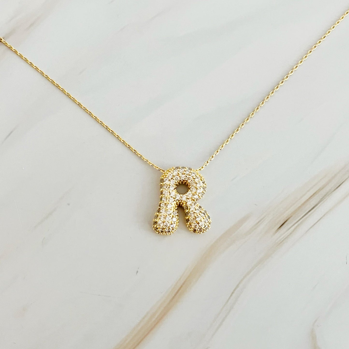 Crystal Bubble Initial Necklace - Ever Trendy Essentials