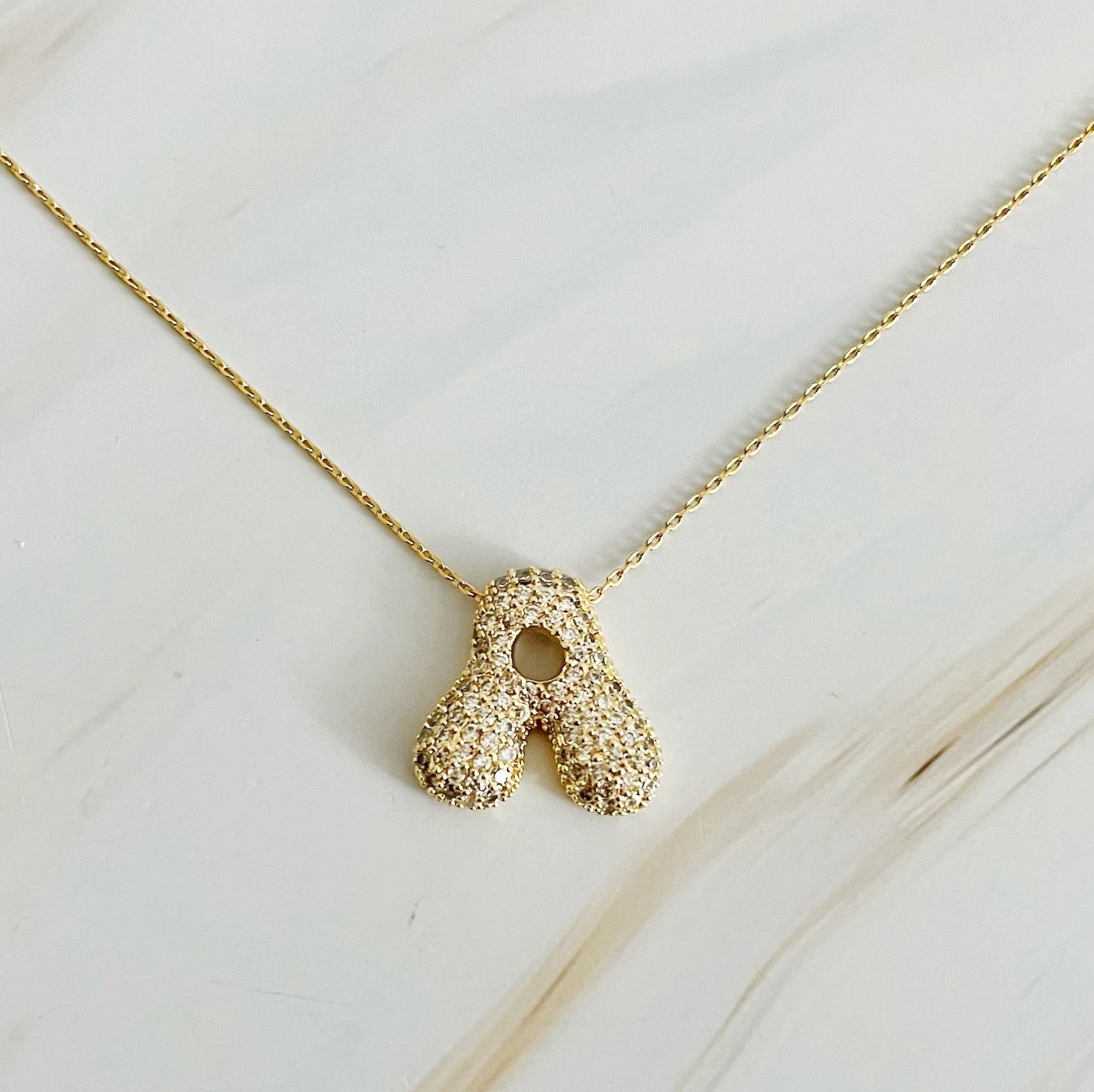Crystal Bubble Initial Necklace - Ever Trendy Essentials