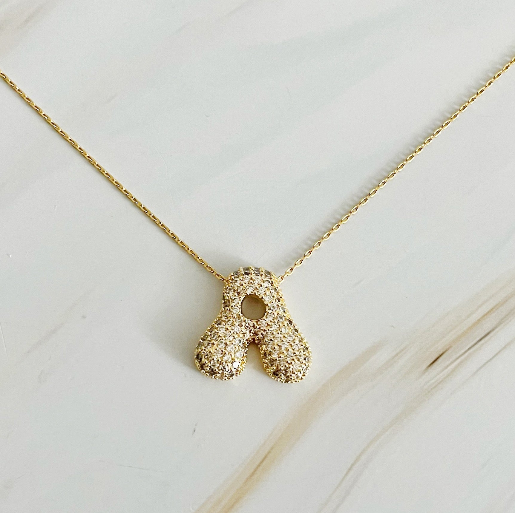 Crystal Bubble Initial Necklace - Ever Trendy Essentials
