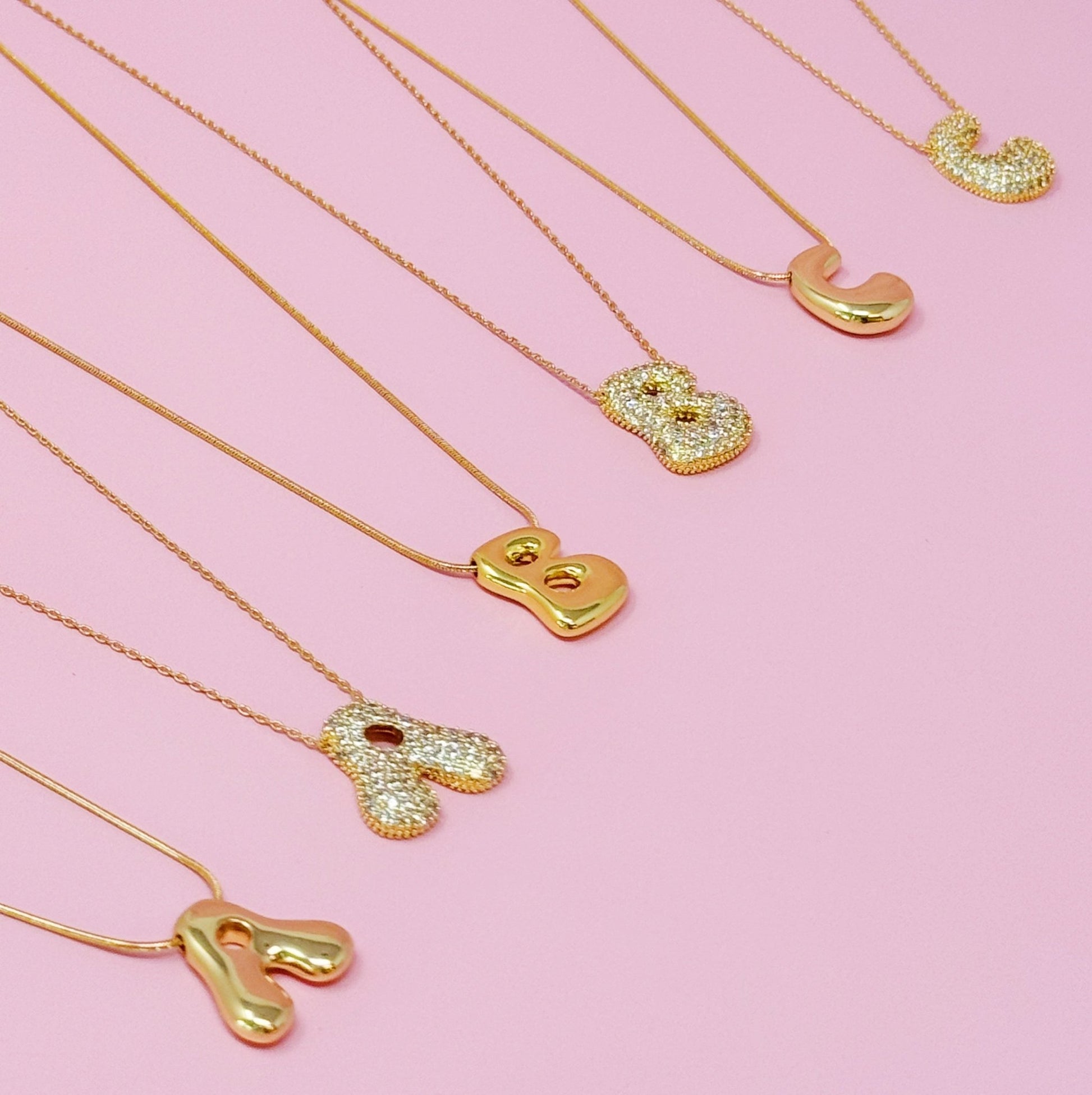 Crystal Bubble Initial Necklace - Ever Trendy Essentials
