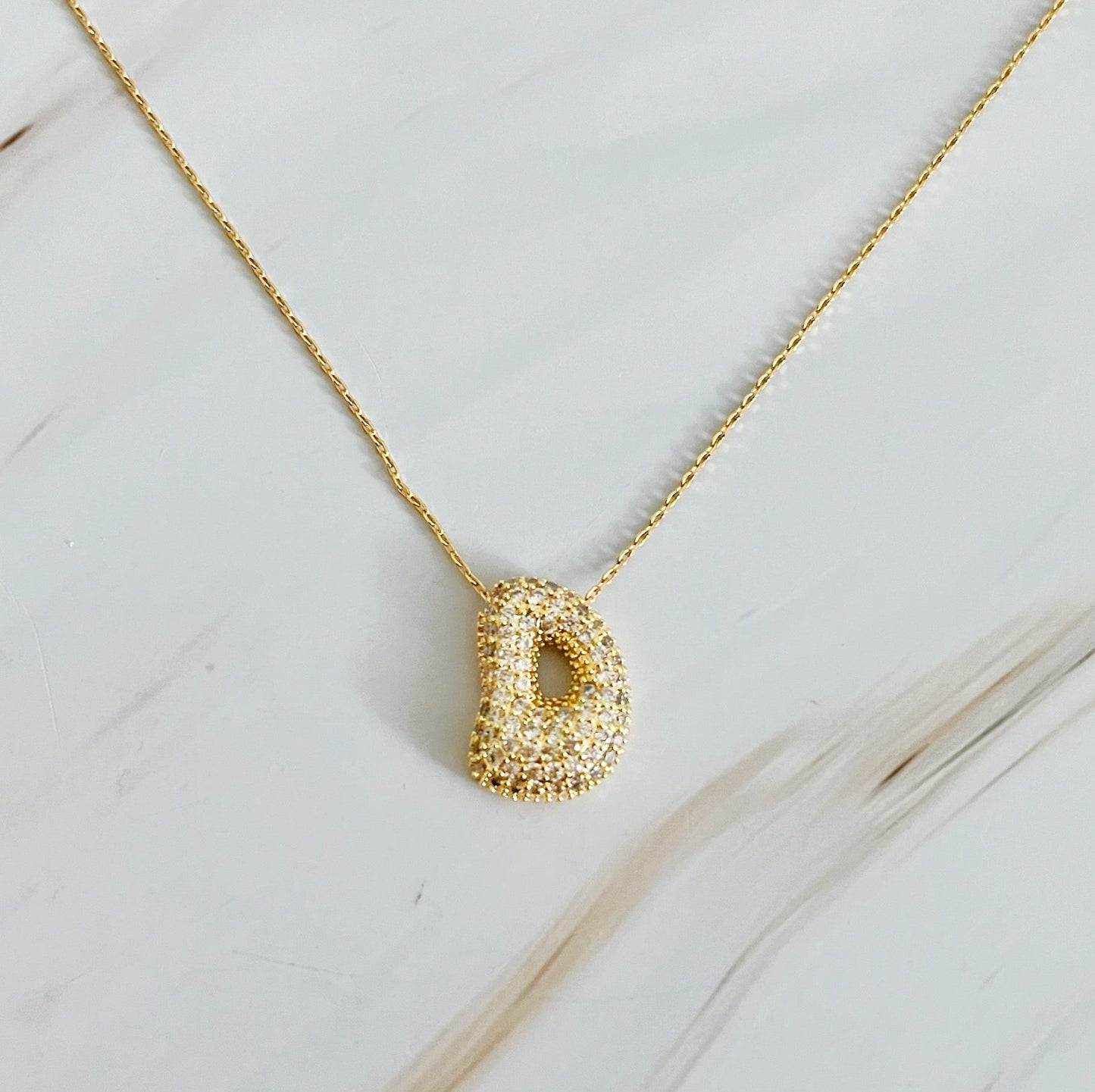 Crystal Bubble Initial Necklace - Ever Trendy Essentials