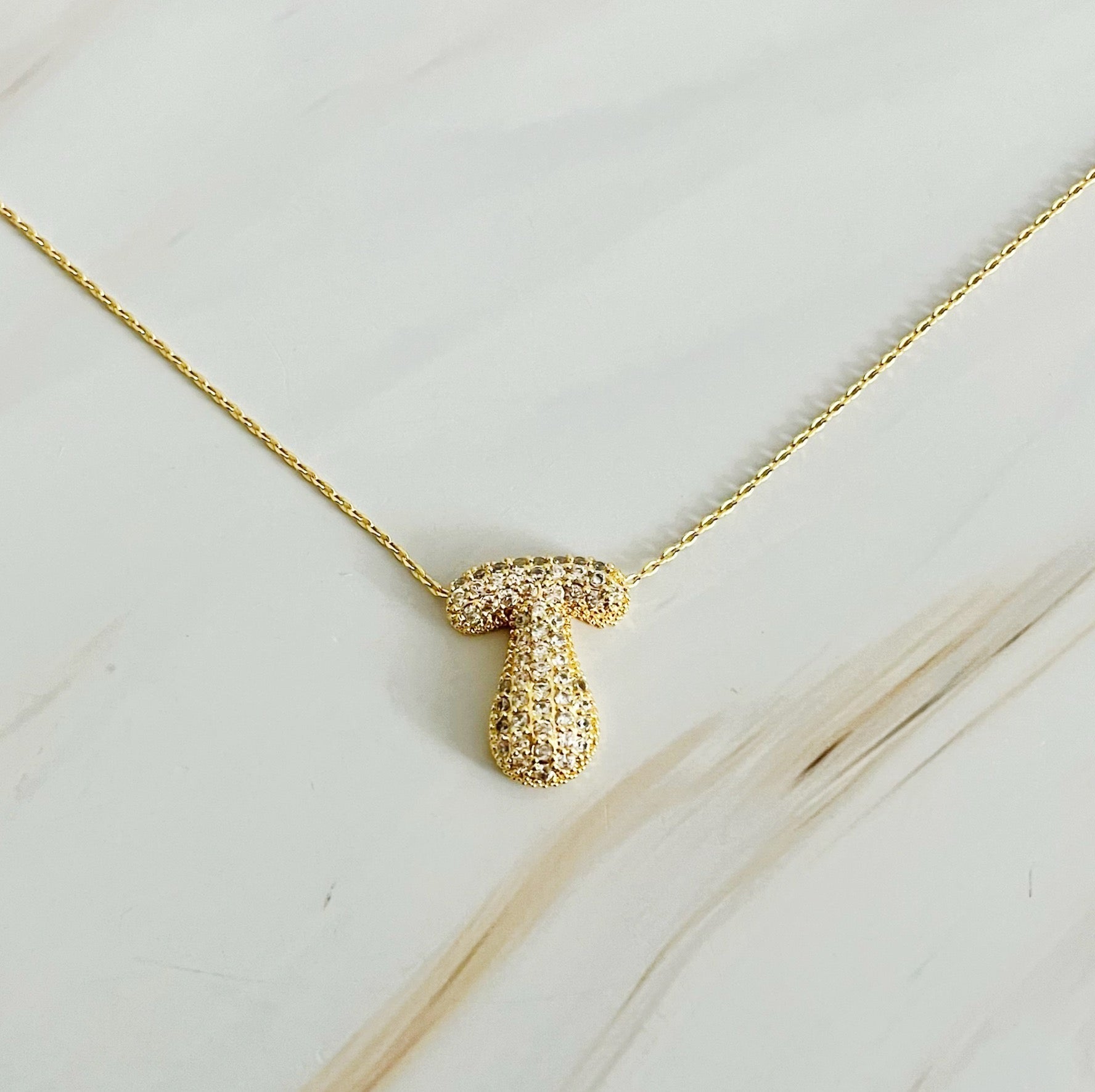 Crystal Bubble Initial Necklace - Ever Trendy Essentials