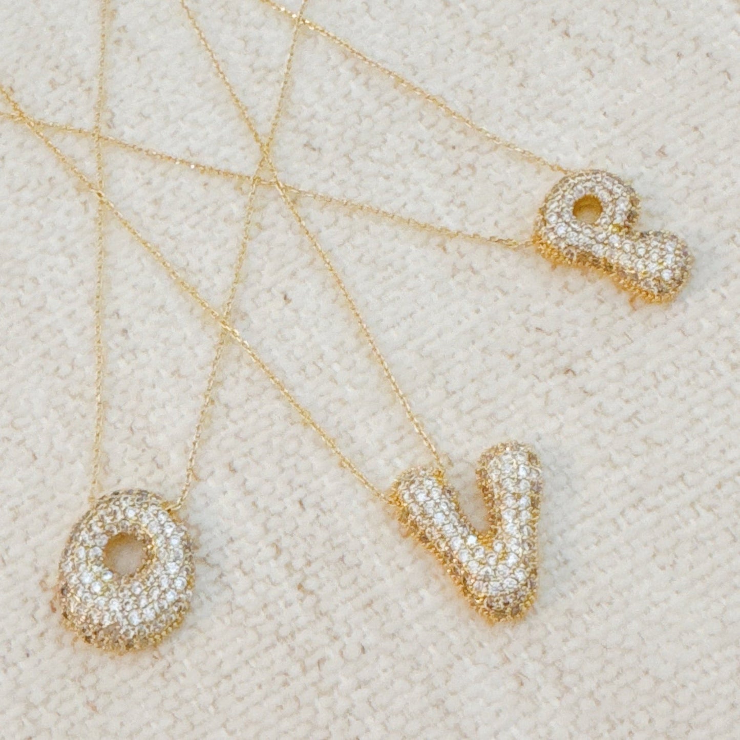 Crystal Bubble Initial Necklace - Ever Trendy Essentials