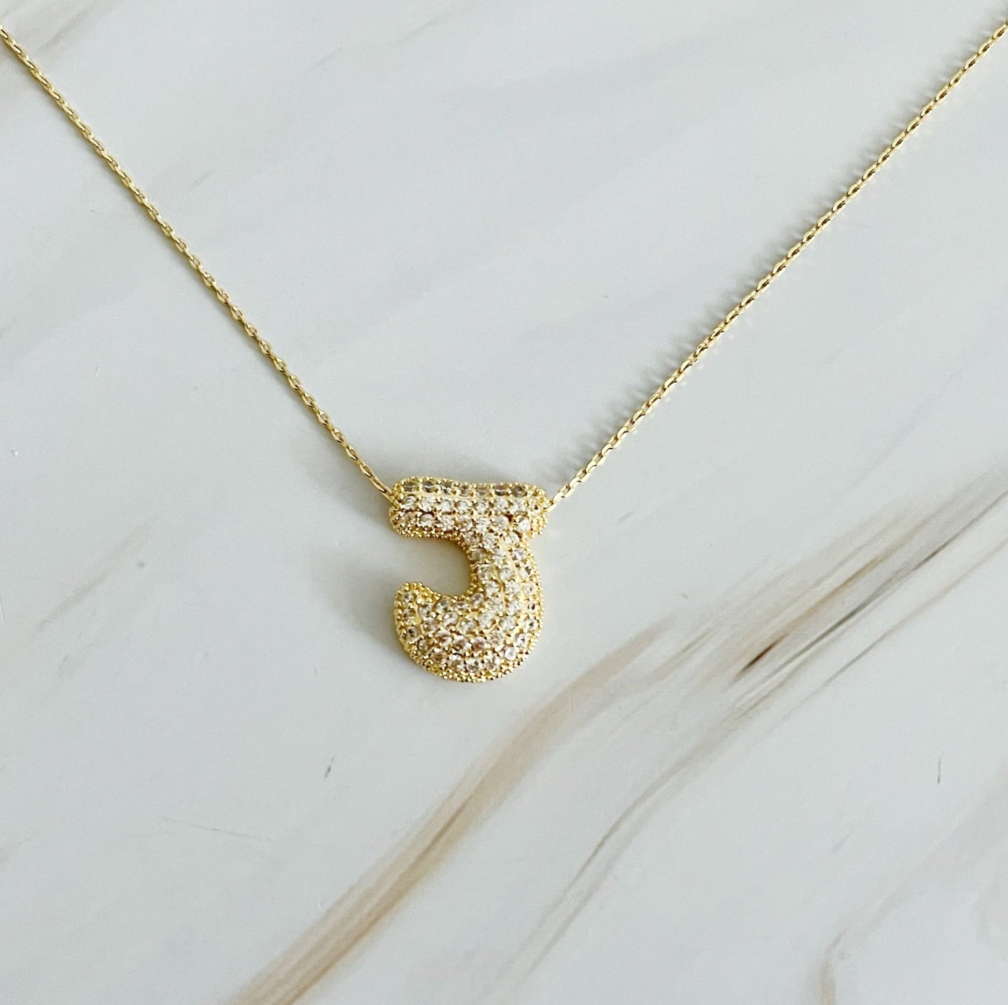 Crystal Bubble Initial Necklace - Ever Trendy Essentials