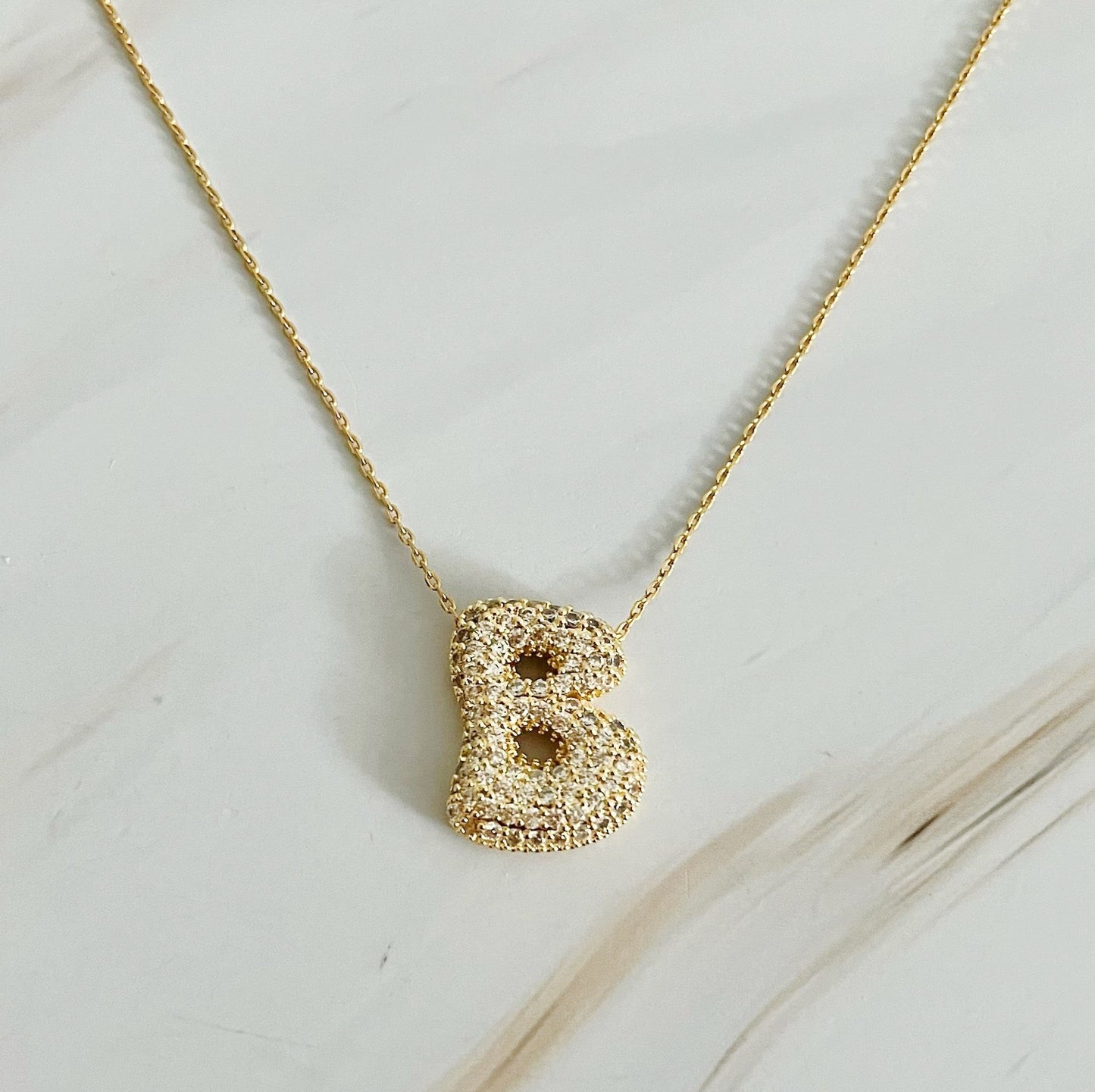 Crystal Bubble Initial Necklace - Ever Trendy Essentials