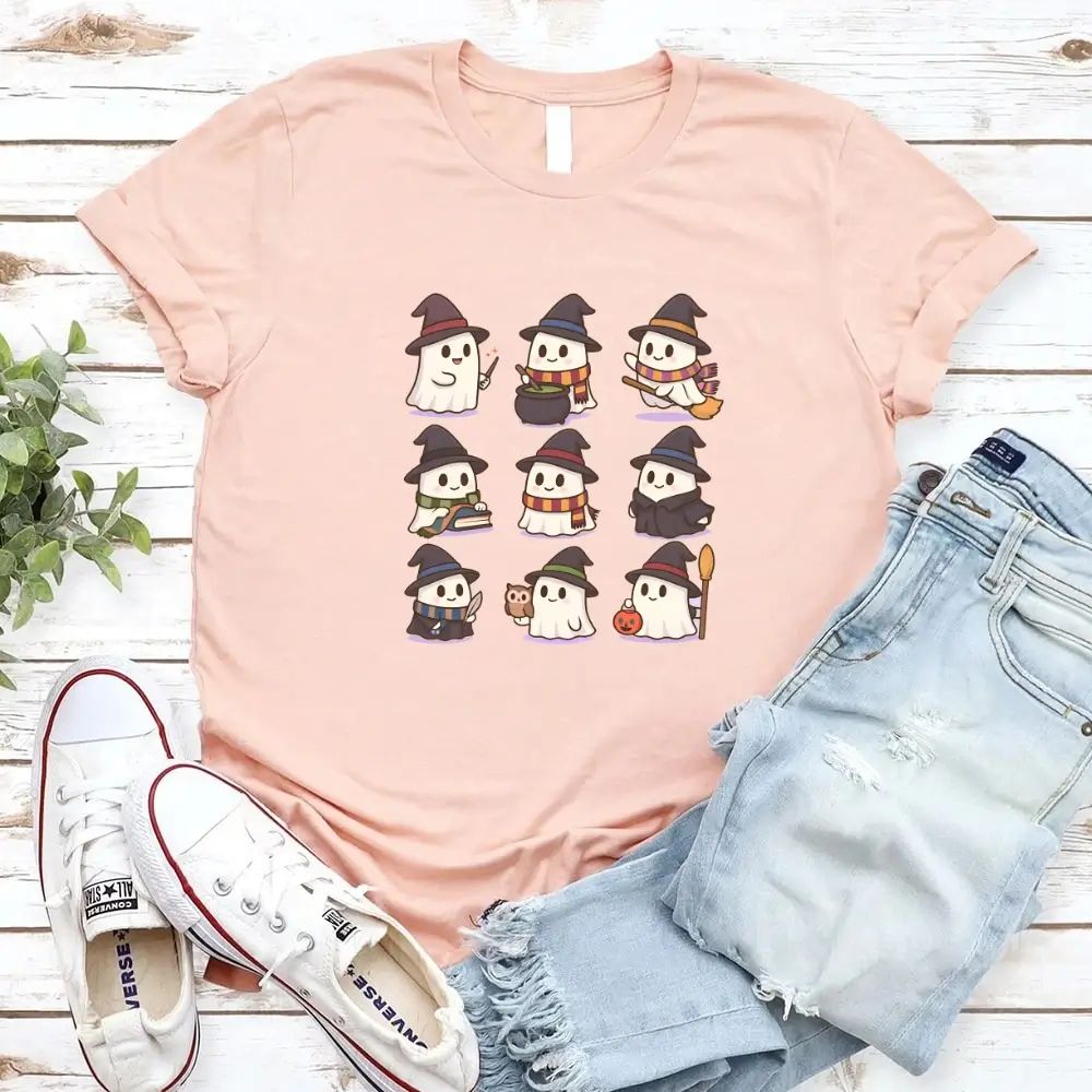 Cute Witch Ghosts Halloween Shirt – Kawaii Spooky Tee - Ever Trendy Essentials