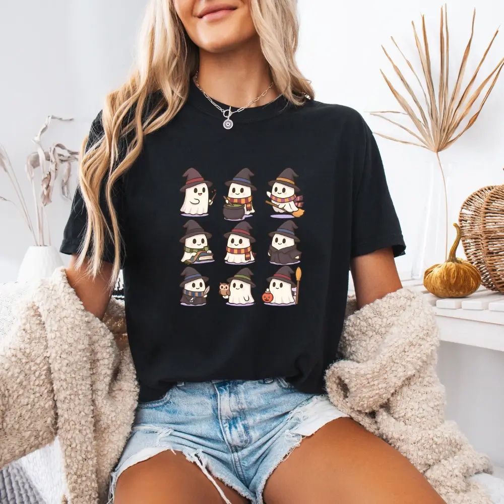 Cute Witch Ghosts Halloween Shirt – Kawaii Spooky Tee - Ever Trendy Essentials