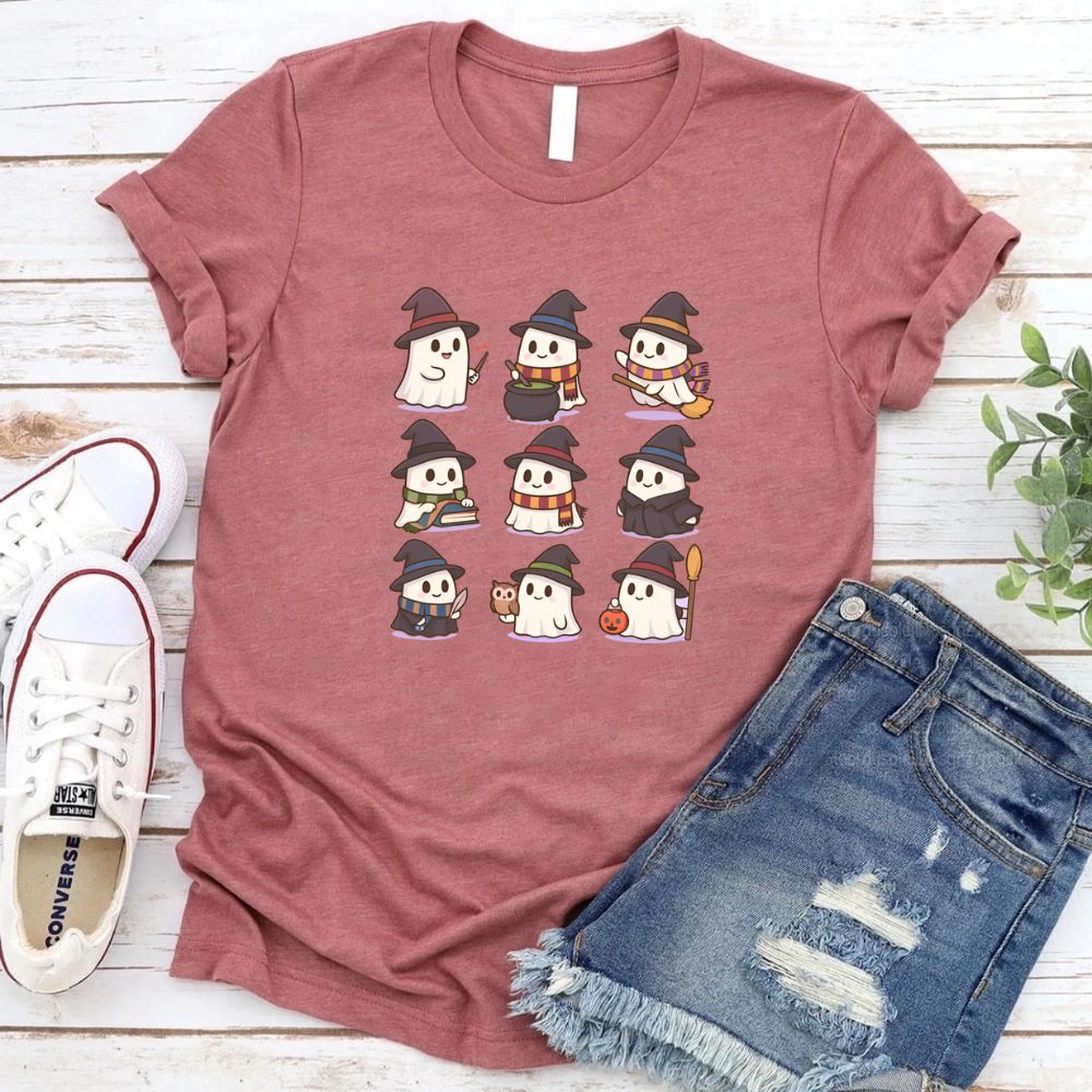 Cute Witch Ghosts Halloween Shirt – Kawaii Spooky Tee - Ever Trendy Essentials