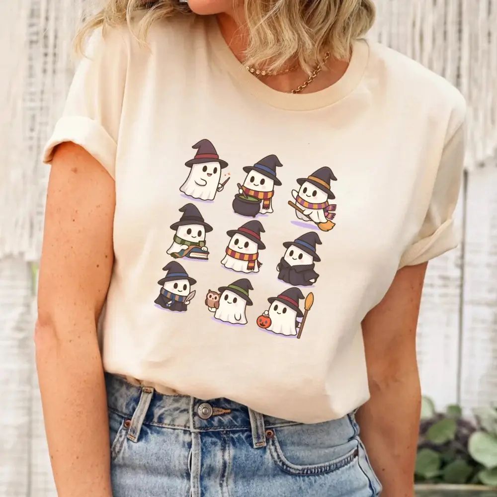 Cute Witch Ghosts Halloween Shirt – Kawaii Spooky Tee - Ever Trendy Essentials
