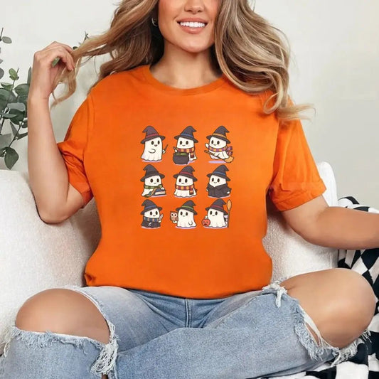 Cute Witch Ghosts Halloween Shirt – Kawaii Spooky Tee - Ever Trendy Essentials