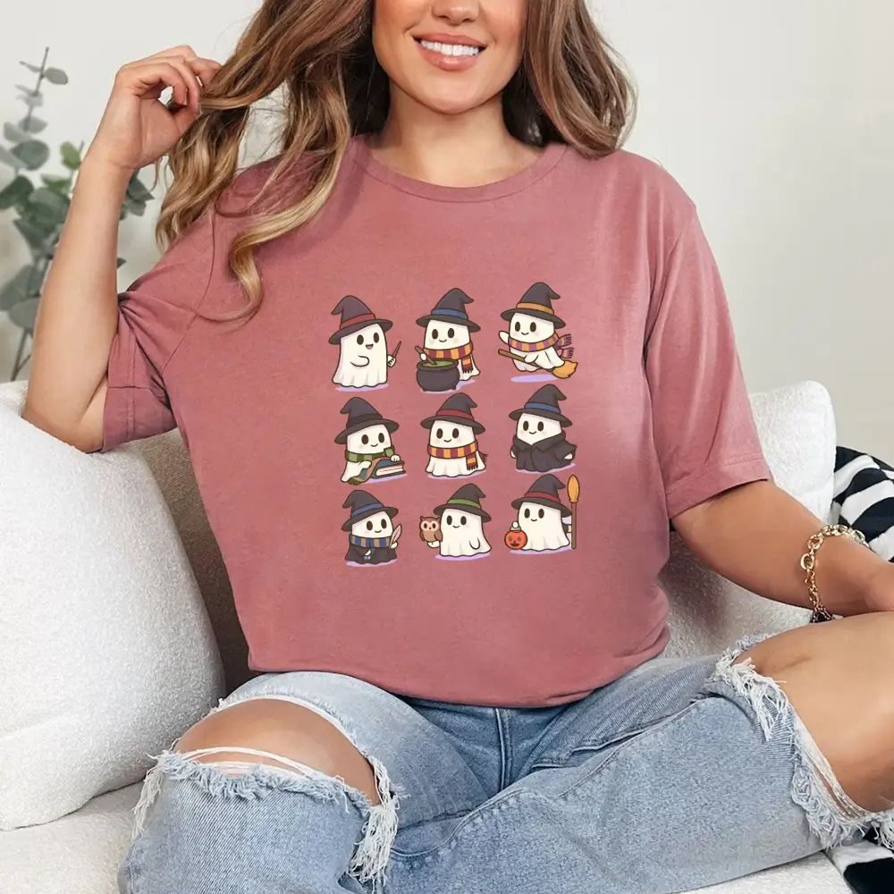 Cute Witch Ghosts Halloween Shirt – Kawaii Spooky Tee - Ever Trendy Essentials