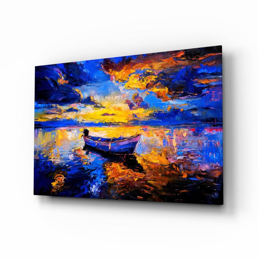 Dark Blue Sunset Glass Wall Art Daughter - Ever Trendy Essentials