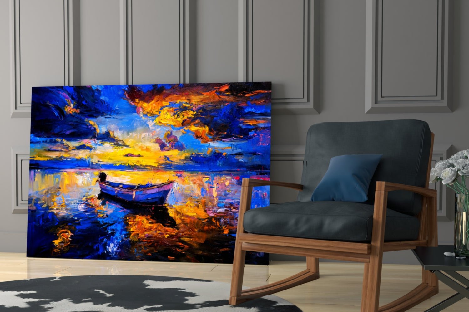 Dark Blue Sunset Glass Wall Art Daughter - Ever Trendy Essentials