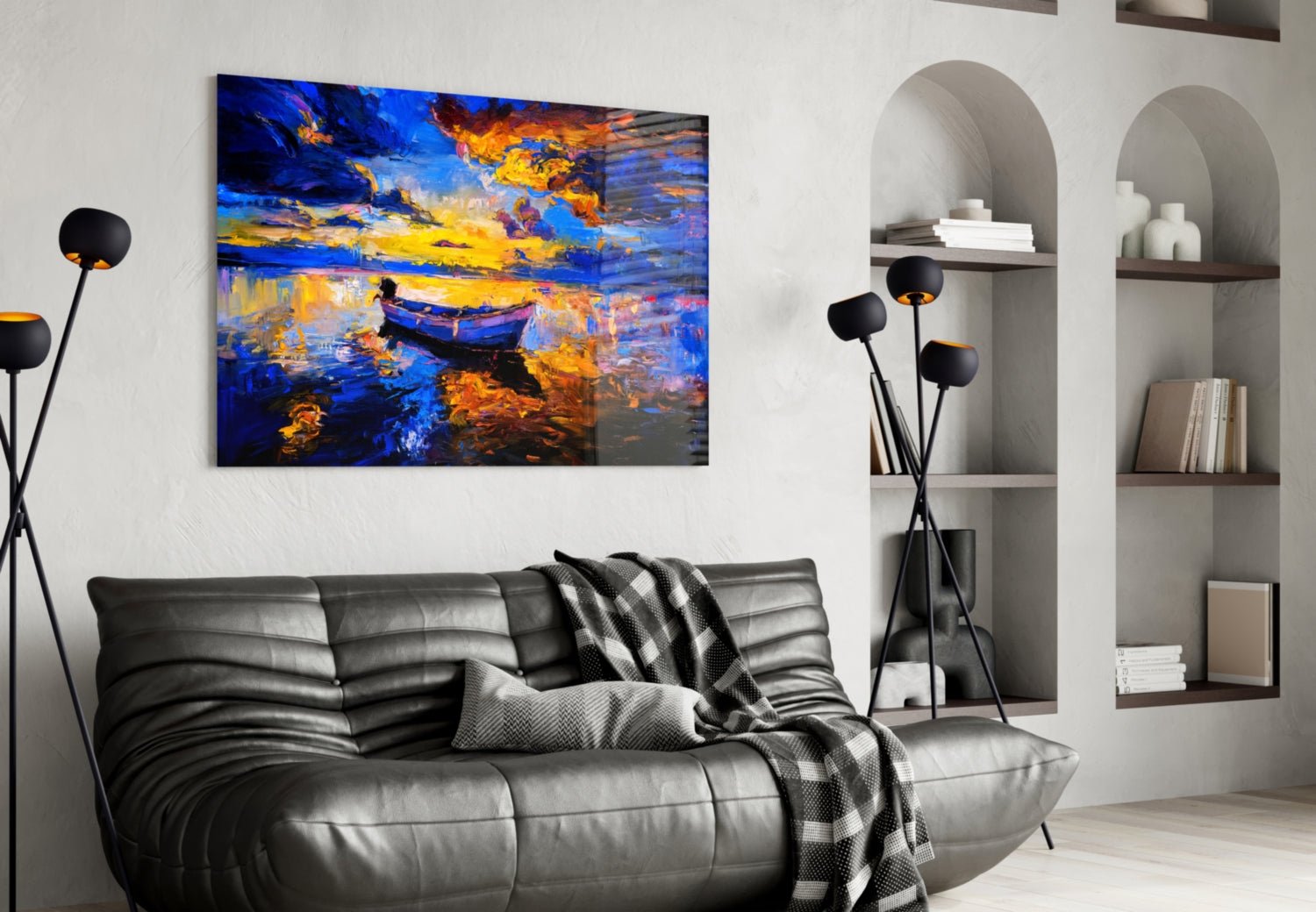 Dark Blue Sunset Glass Wall Art Daughter - Ever Trendy Essentials