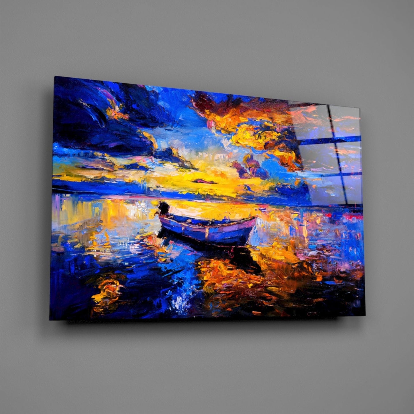Dark Blue Sunset Glass Wall Art Daughter - Ever Trendy Essentials