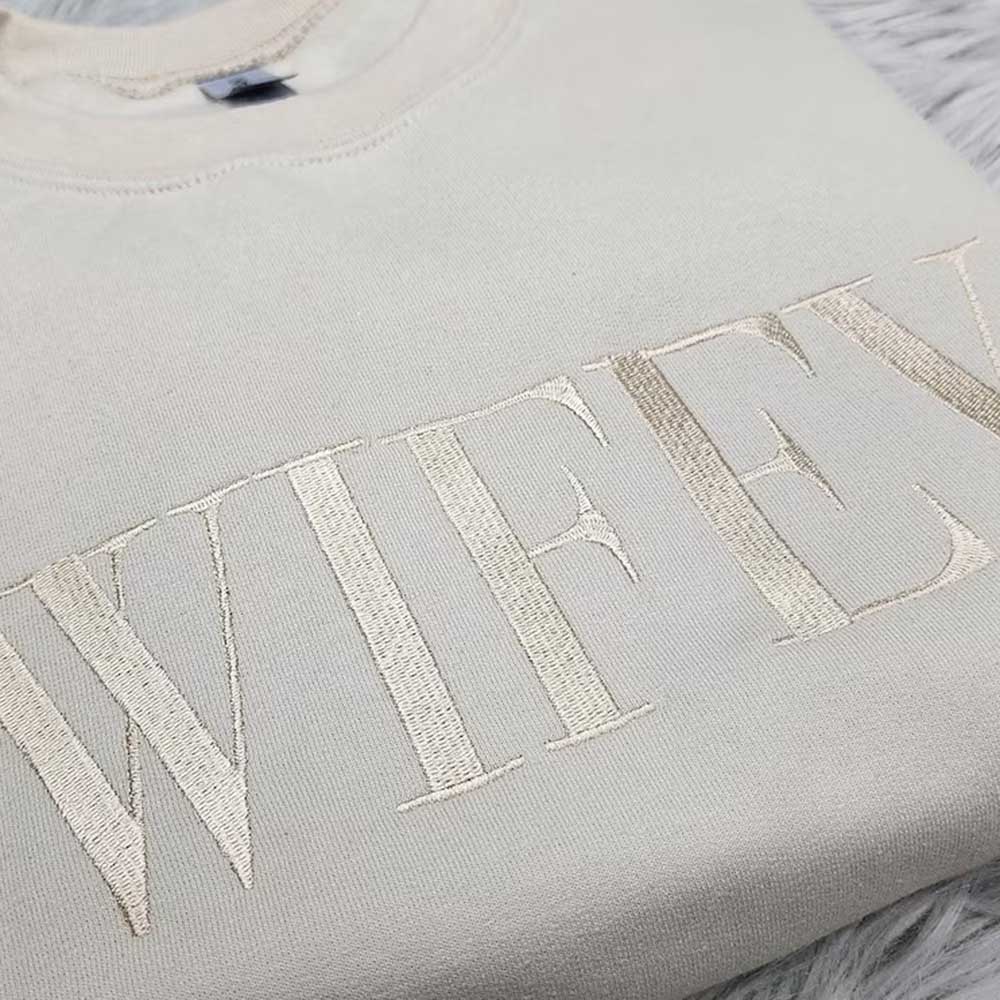 Embroidered Wifey Crewneck Sweatshirt - Ever Trendy Essentials