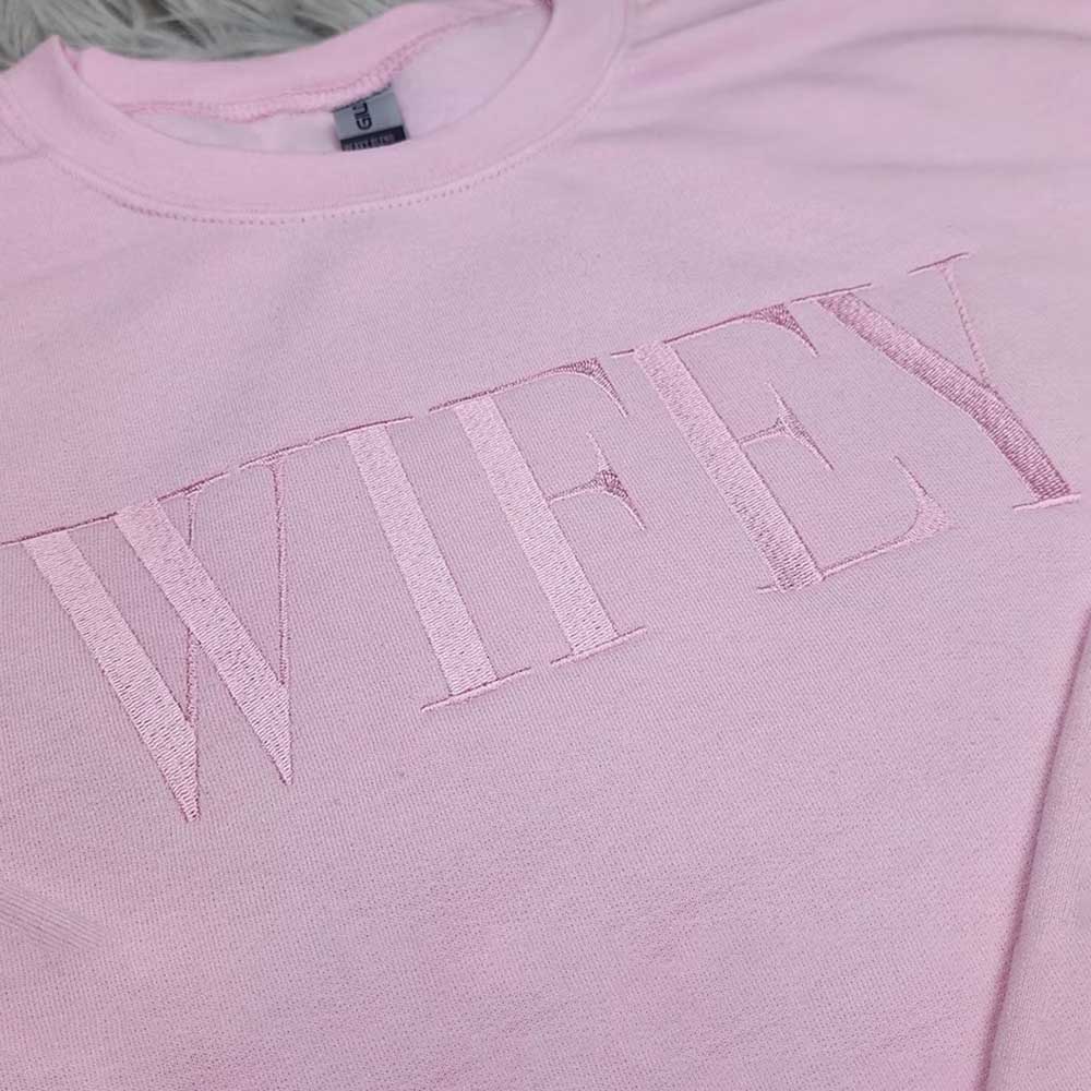 Embroidered Wifey Crewneck Sweatshirt - Ever Trendy Essentials