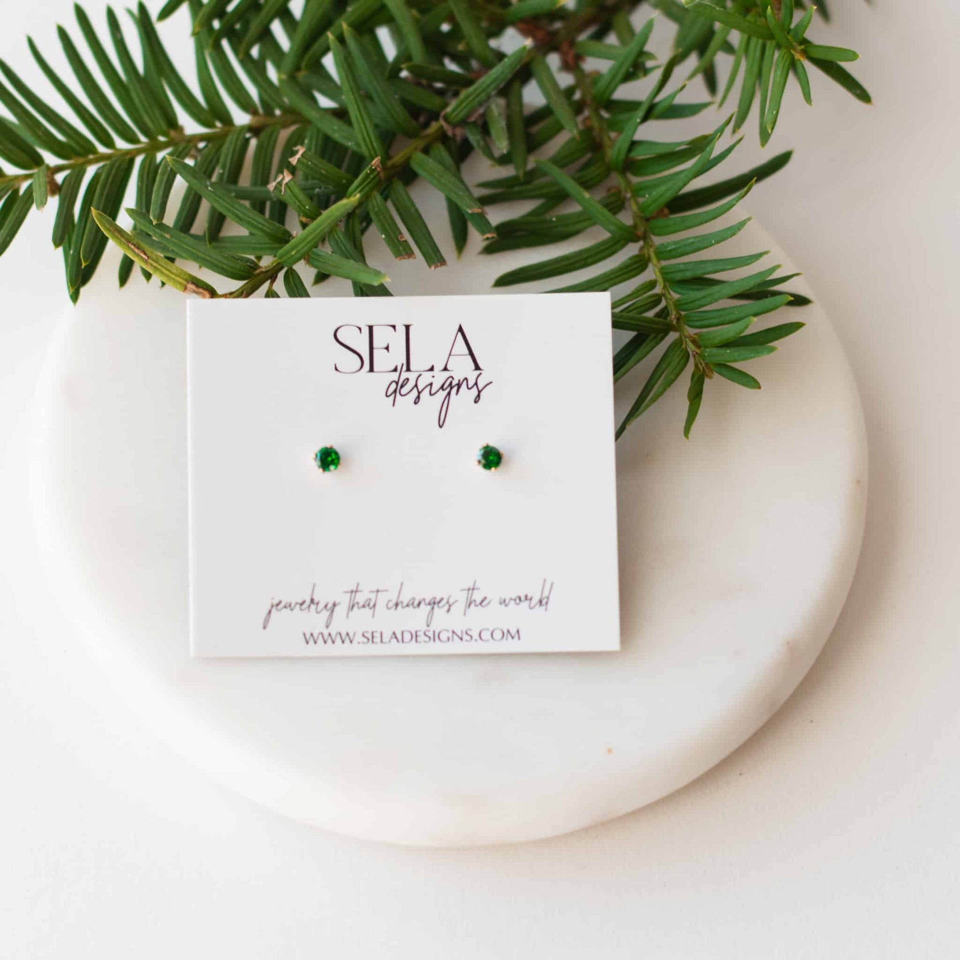 Emerald Crystal Stud Earrings - Ever Trendy Essentials