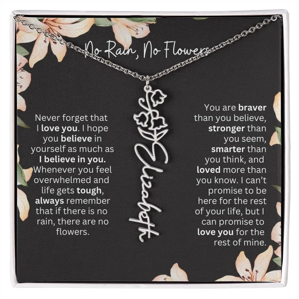 Flower Name Necklace | Custom Birth Flower Jewelry Gift for Daughter - Ever Trendy Essentials