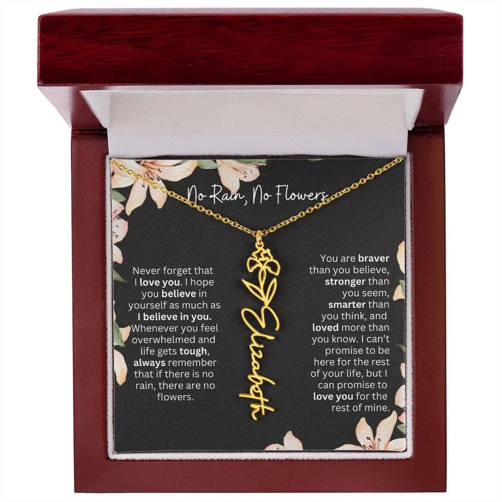 Flower Name Necklace | Custom Birth Flower Jewelry Gift for Daughter - Ever Trendy Essentials