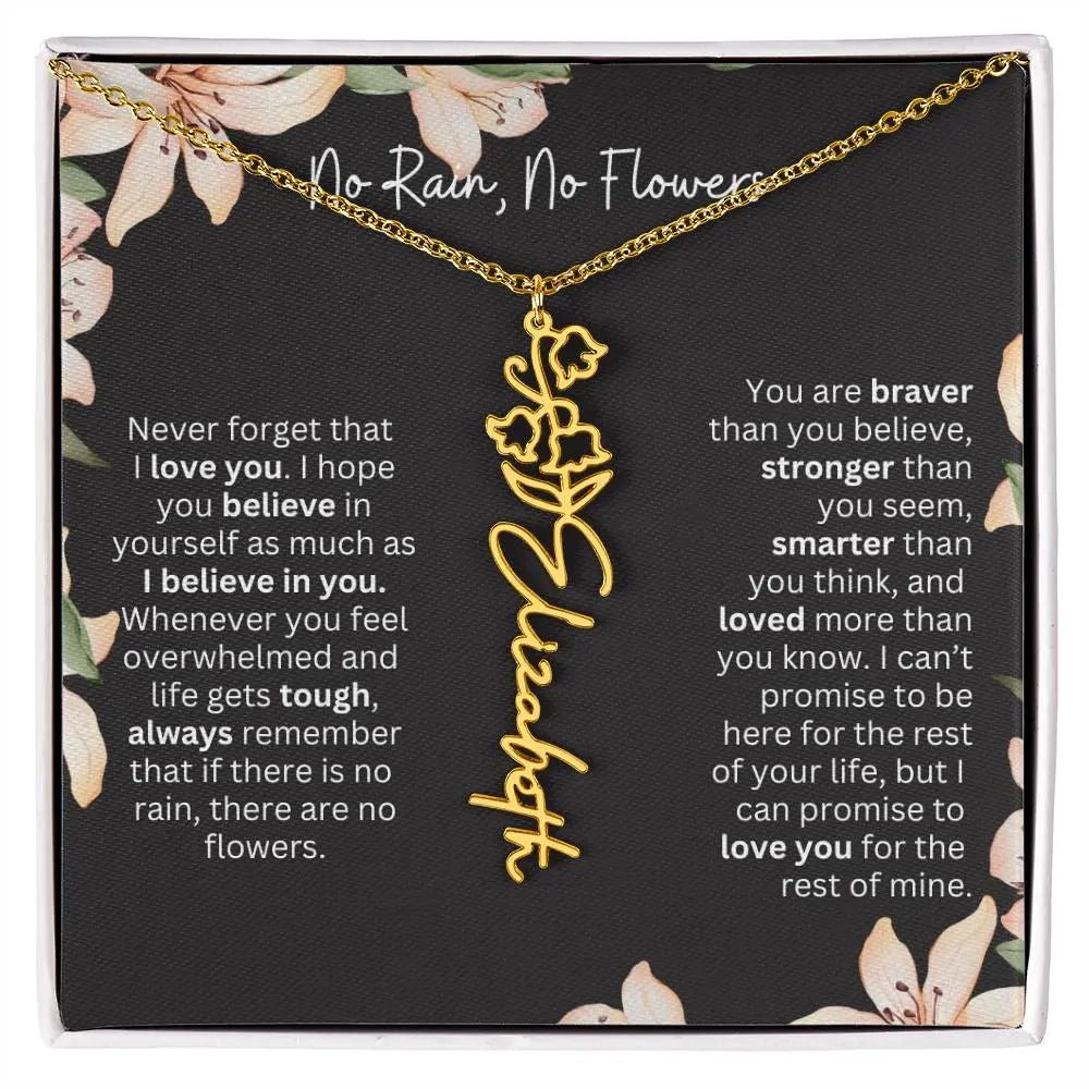 Flower Name Necklace | Custom Birth Flower Jewelry Gift for Daughter - Ever Trendy Essentials