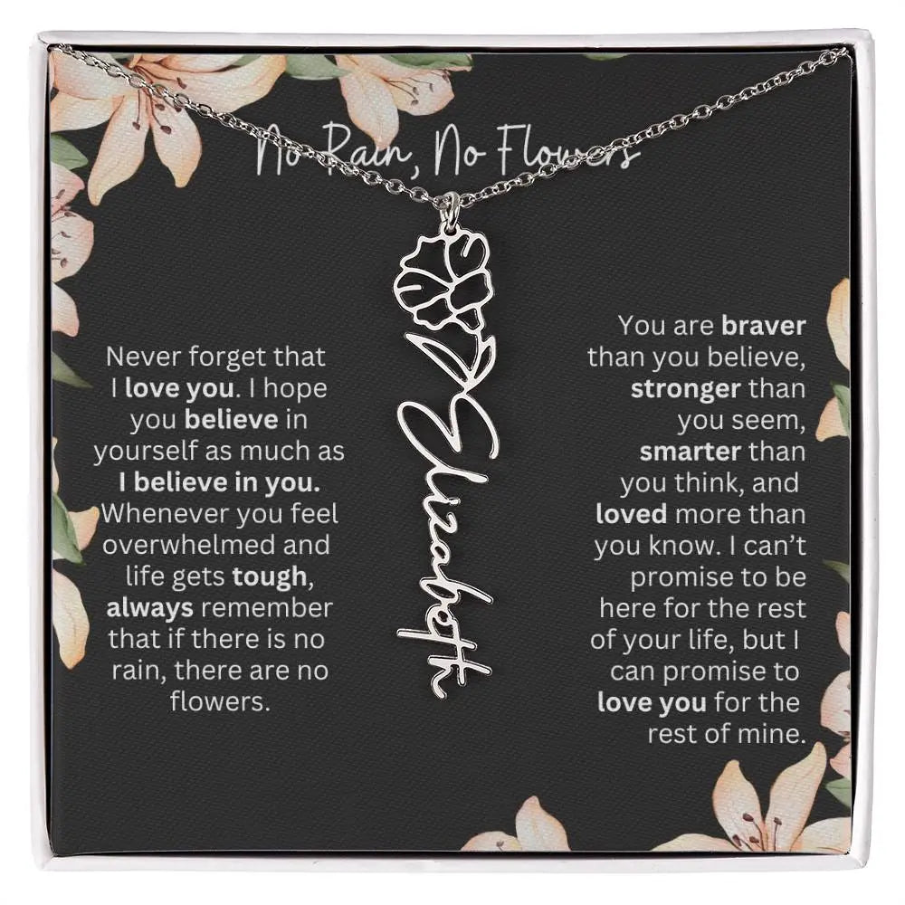 Flower Name Necklace | Custom Birth Flower Jewelry Gift for Daughter - Ever Trendy Essentials