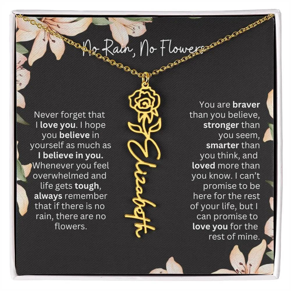 Flower Name Necklace | Custom Birth Flower Jewelry Gift for Daughter - Ever Trendy Essentials
