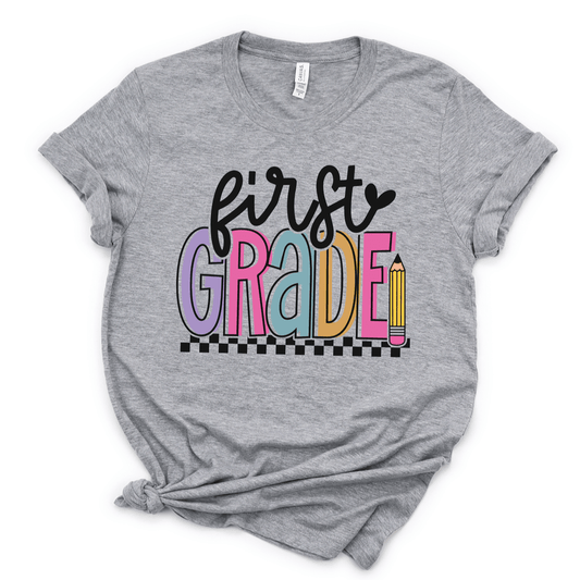 Grade Level Retro Checker Tee - Adult and Youth - Ever Trendy Essentials