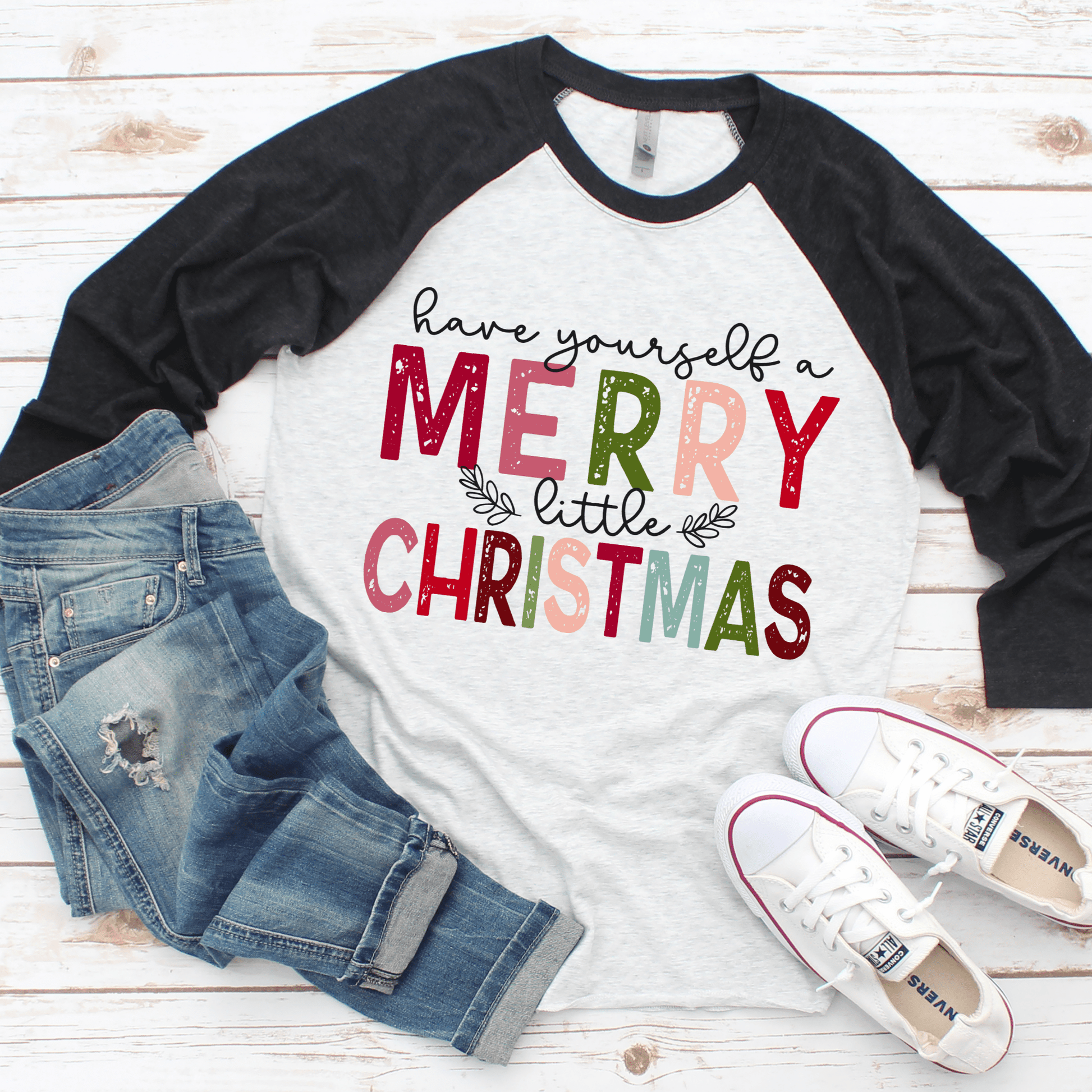 Have Yourself A Merry Little Christmas Raglan or Short Sleeve Tee - Ever Trendy Essentials