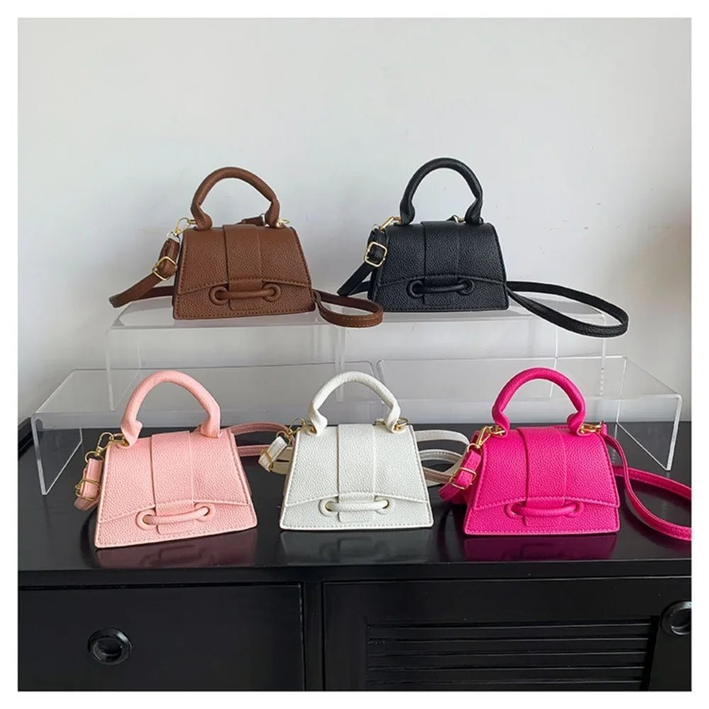 High Quality Fashion PU Leather Bag | Solid Color Shoulder Crossbody Bag & Cute Buckle Square Bag (Hand Carry Small Messenger Bag) - Ever Trendy Essentials