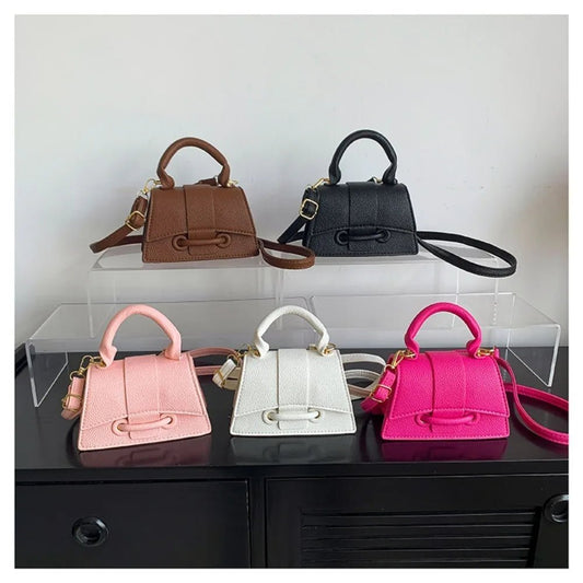 High Quality Fashion PU Leather Bag | Solid Color Shoulder Crossbody Bag & Cute Buckle Square Bag (Hand Carry Small Messenger Bag) - Ever Trendy Essentials