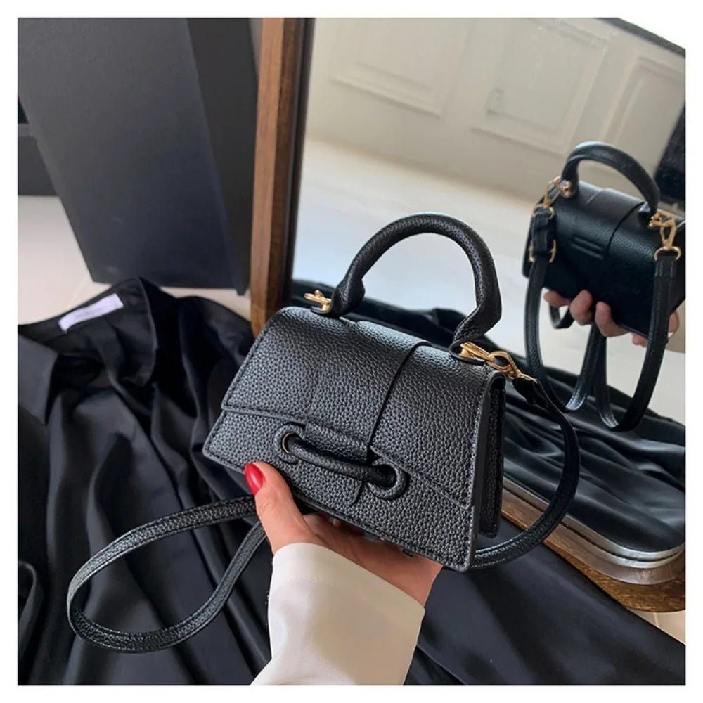 High Quality Fashion PU Leather Bag | Solid Color Shoulder Crossbody Bag & Cute Buckle Square Bag (Hand Carry Small Messenger Bag) - Ever Trendy Essentials