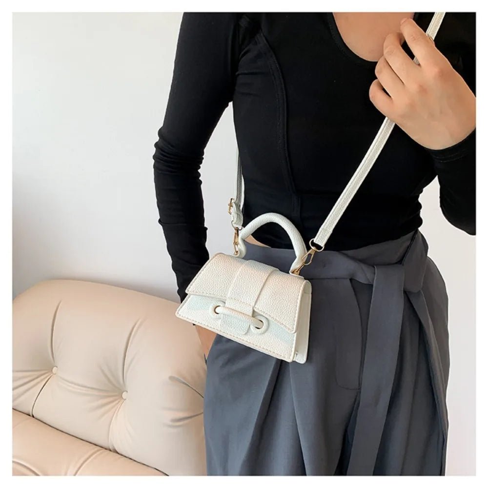 High Quality Fashion PU Leather Bag | Solid Color Shoulder Crossbody Bag & Cute Buckle Square Bag (Hand Carry Small Messenger Bag) - Ever Trendy Essentials