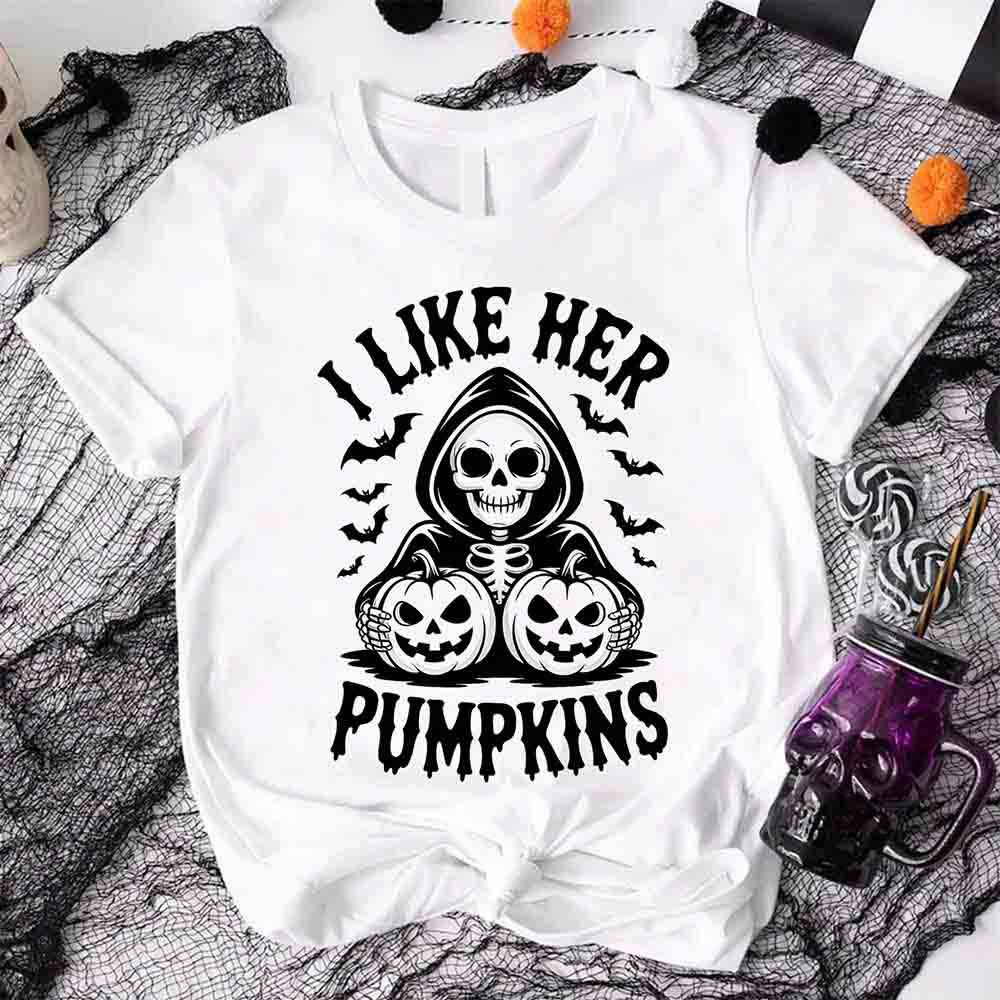 I Like Her Pumpkins & His Broomstick Shirts | Funny Matching Halloween Couple T-Shirts - Ever Trendy Essentials