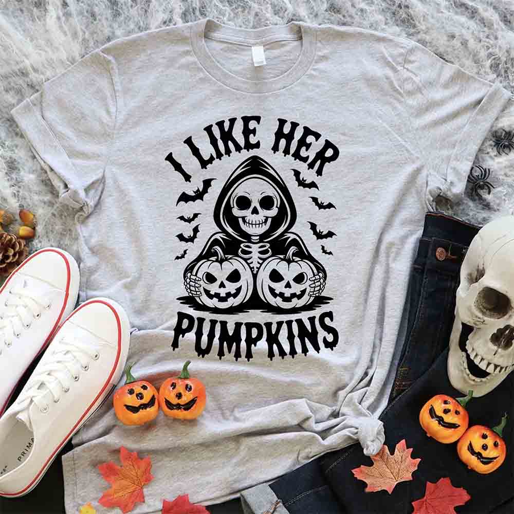 I Like Her Pumpkins & His Broomstick Shirts | Funny Matching Halloween Couple T-Shirts - Ever Trendy Essentials