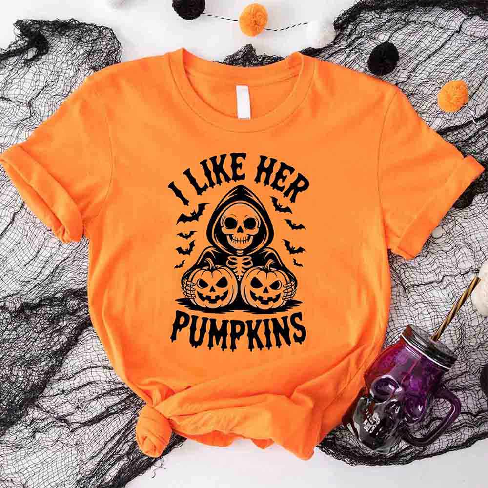 I Like Her Pumpkins & His Broomstick Shirts | Funny Matching Halloween Couple T-Shirts - Ever Trendy Essentials