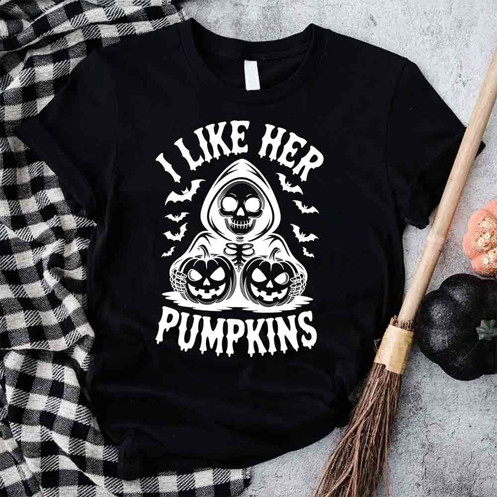 I Like Her Pumpkins & His Broomstick Shirts | Funny Matching Halloween Couple T-Shirts - Ever Trendy Essentials