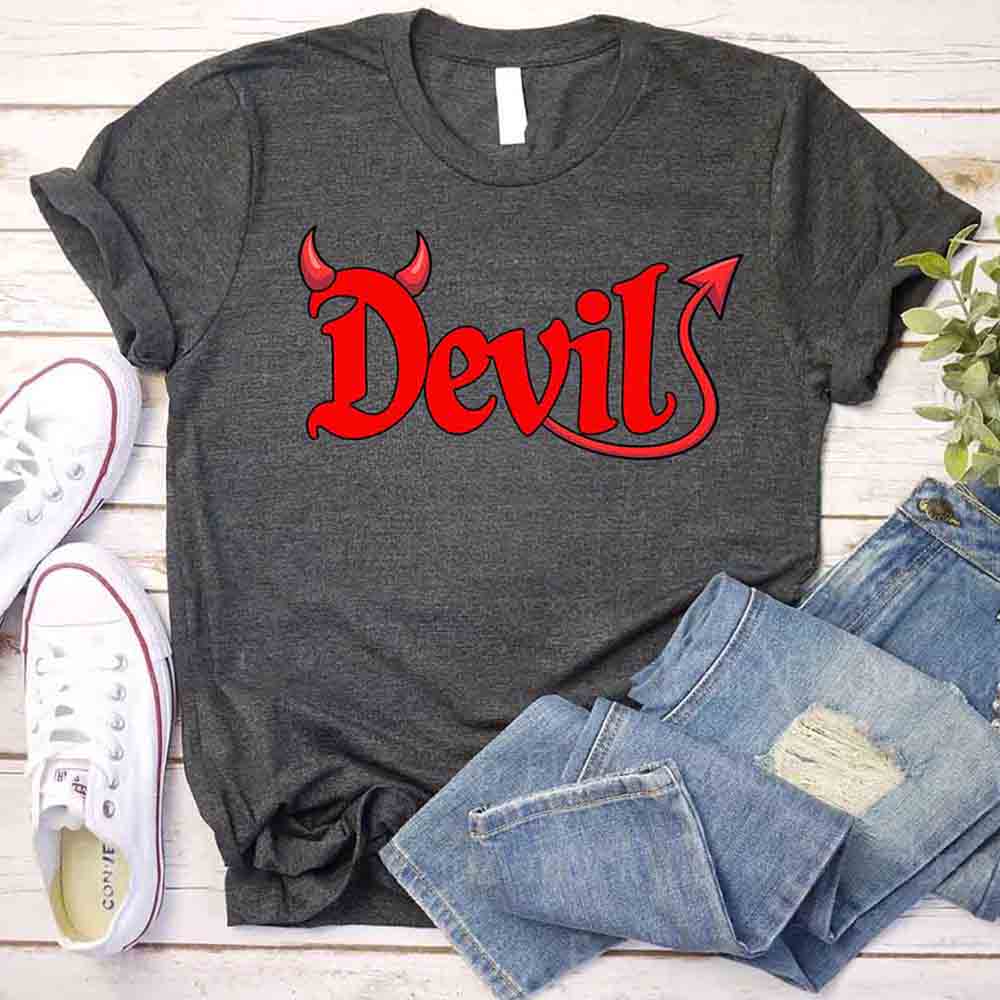 I Put the D in Devil Shirts For Couples Funny Matching Him & Her Halloween T-Shirts - Ever Trendy Essentials